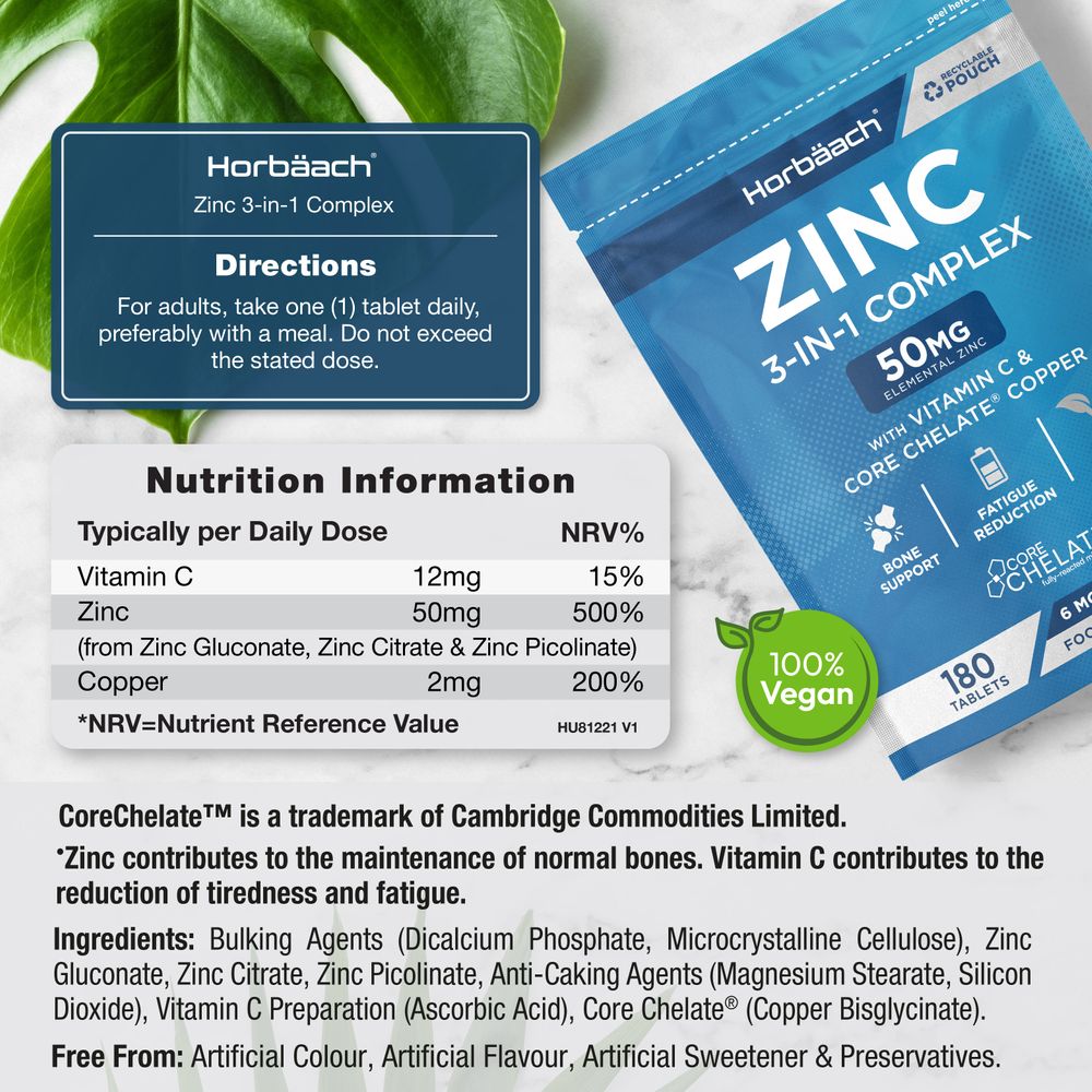 Triple Zinc Complex 50 mg | 180 Tablets