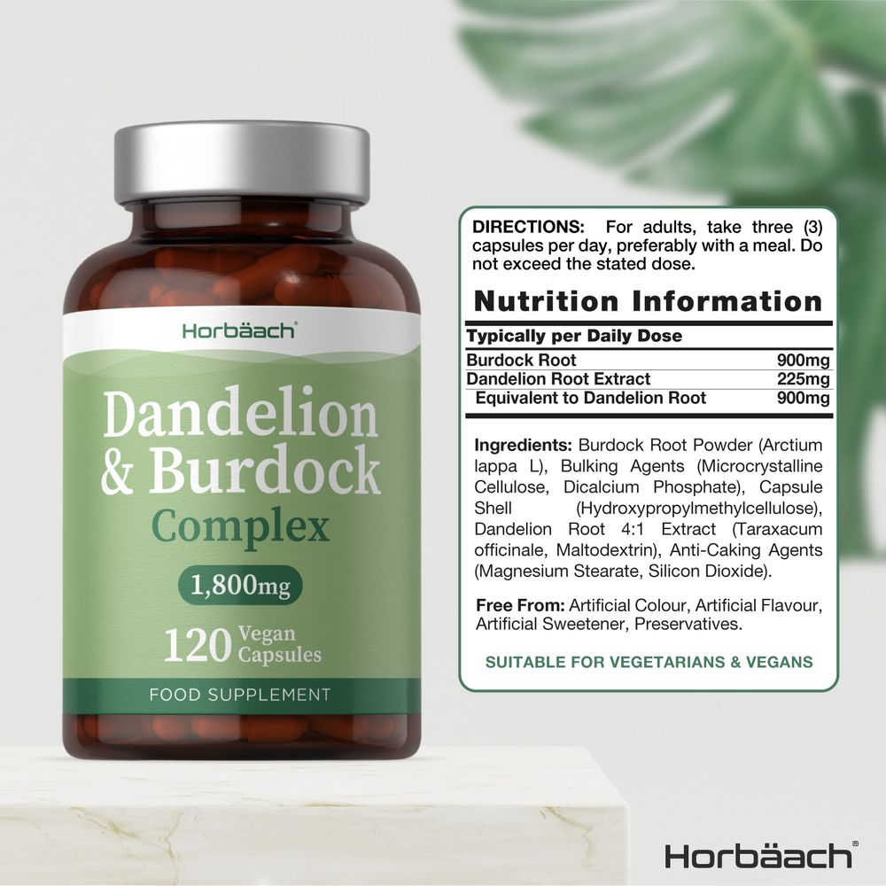 Dandelion & Burdock Complex 1800 mg | 120 Capsules