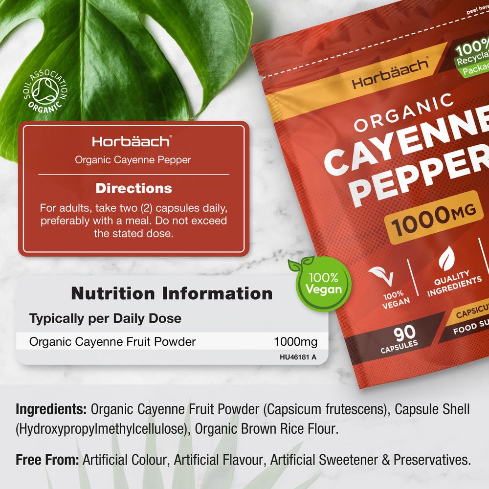 Cayenne Pepper 1000 mg | Organic | 90 Capsules