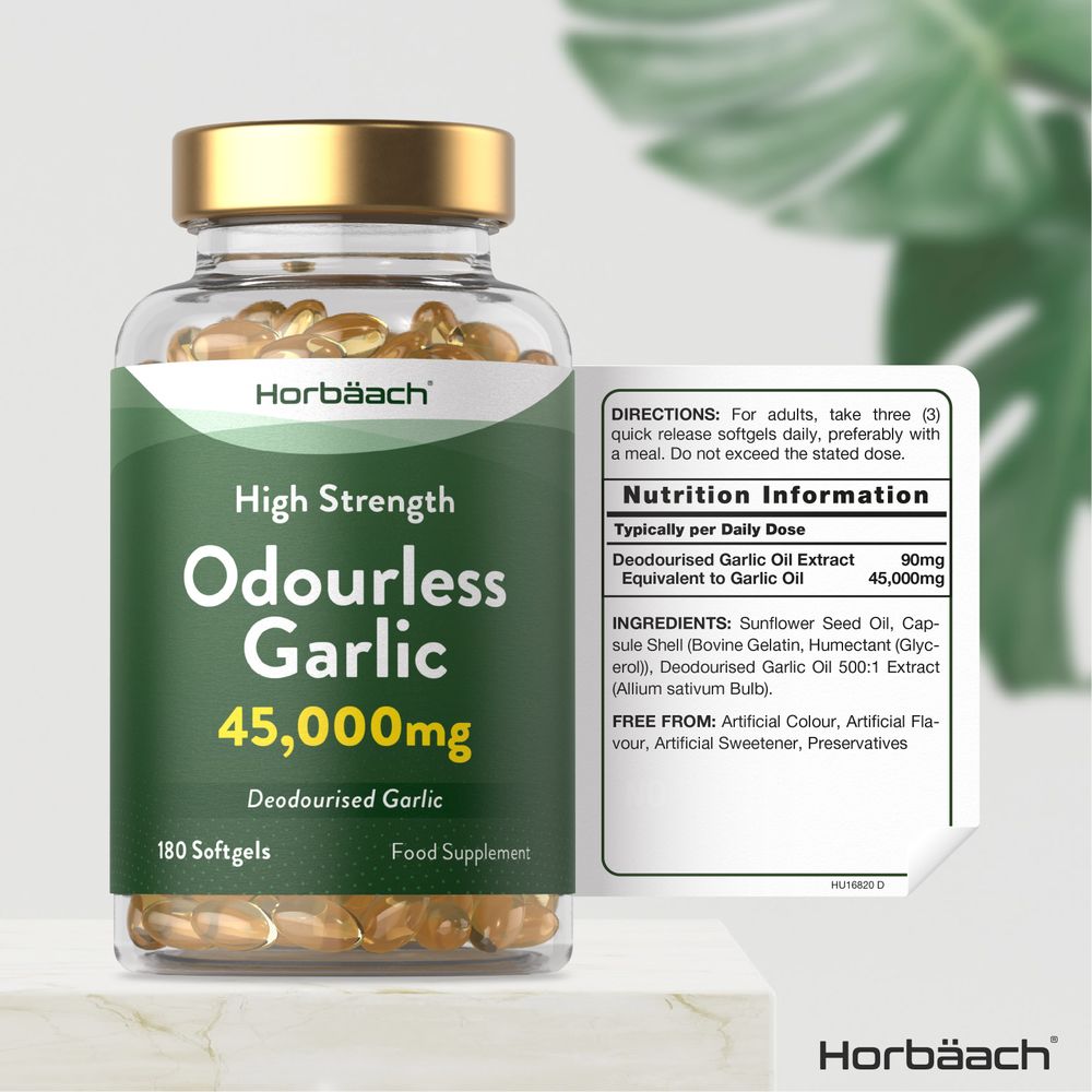 Odourless Garlic 45,000 mg | 180 Softgels