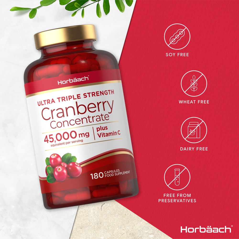 Cranberry 45,000 mg with Vitamin C | 180 Capsules