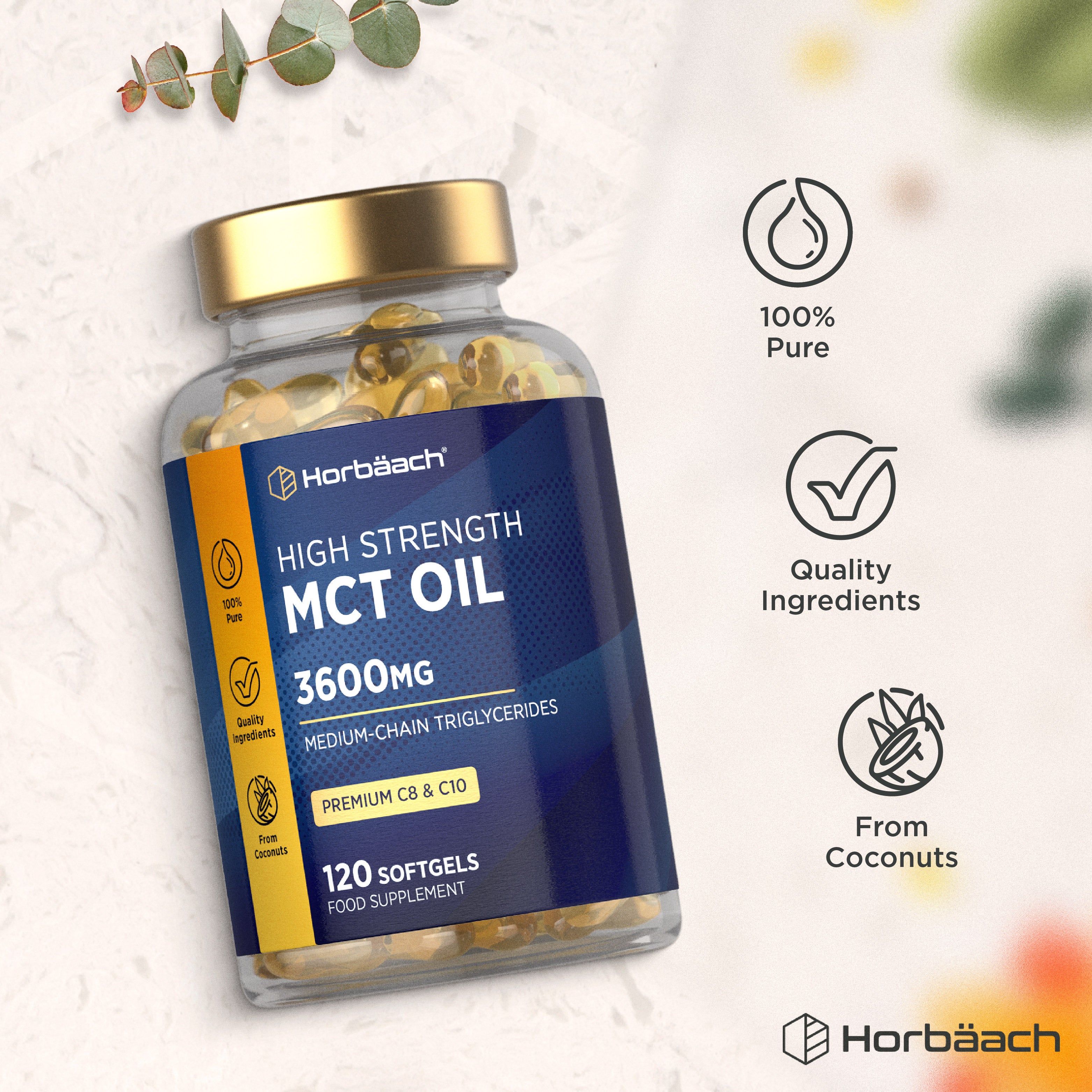 MCT Oil 3600 mg | C8 & C10 | 120 Softgels