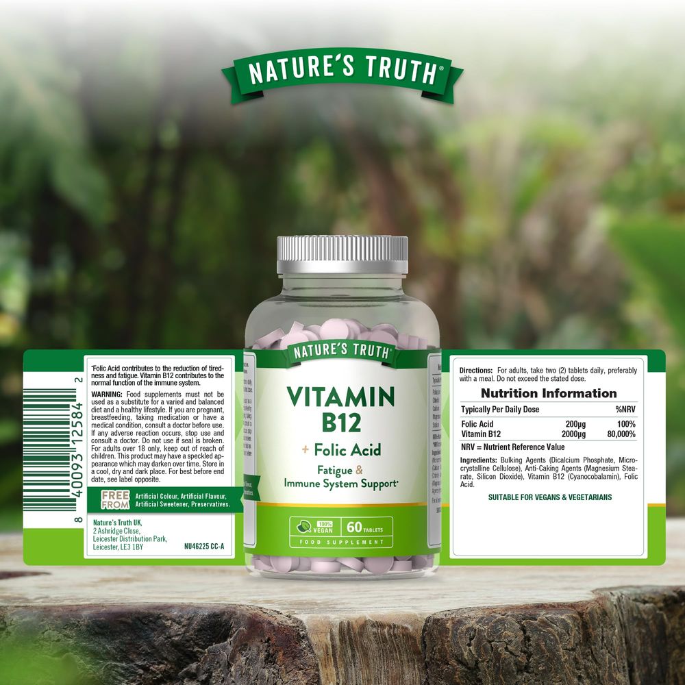 Vitamin B12 with Folic Acid | 60 Tablets