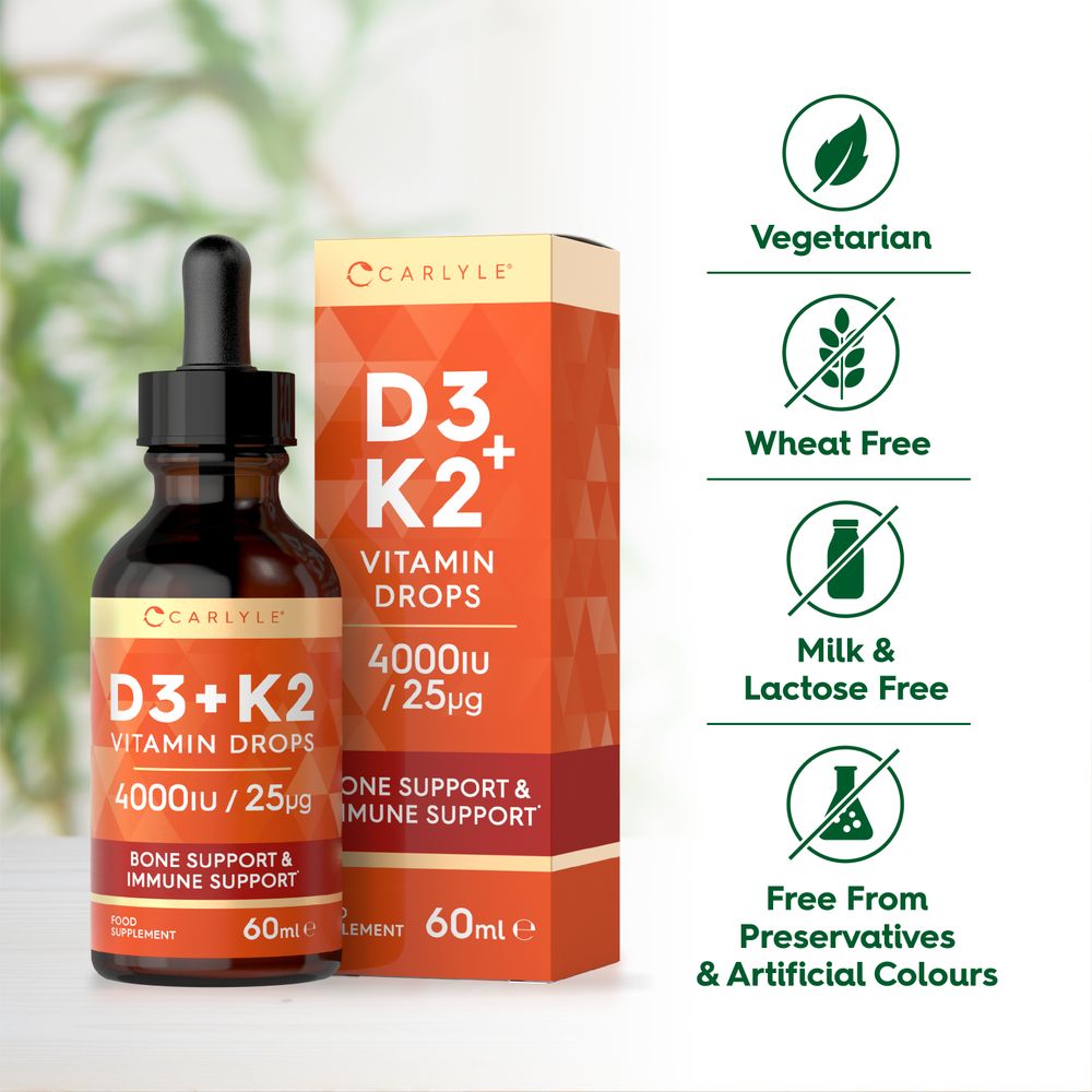 Vitamin D3 4000 IU and Vitamin K2 MK7 25 µg | 60 mL