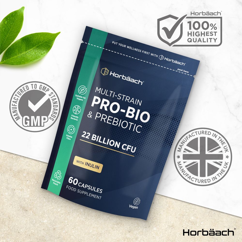 Multi-Strain Bio Cultures with Prebiotic 22 Billion CFU | 60 Capsules