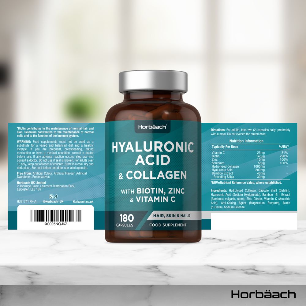 Hyaluronic Acid Complex with Collagen | 180 Capsules