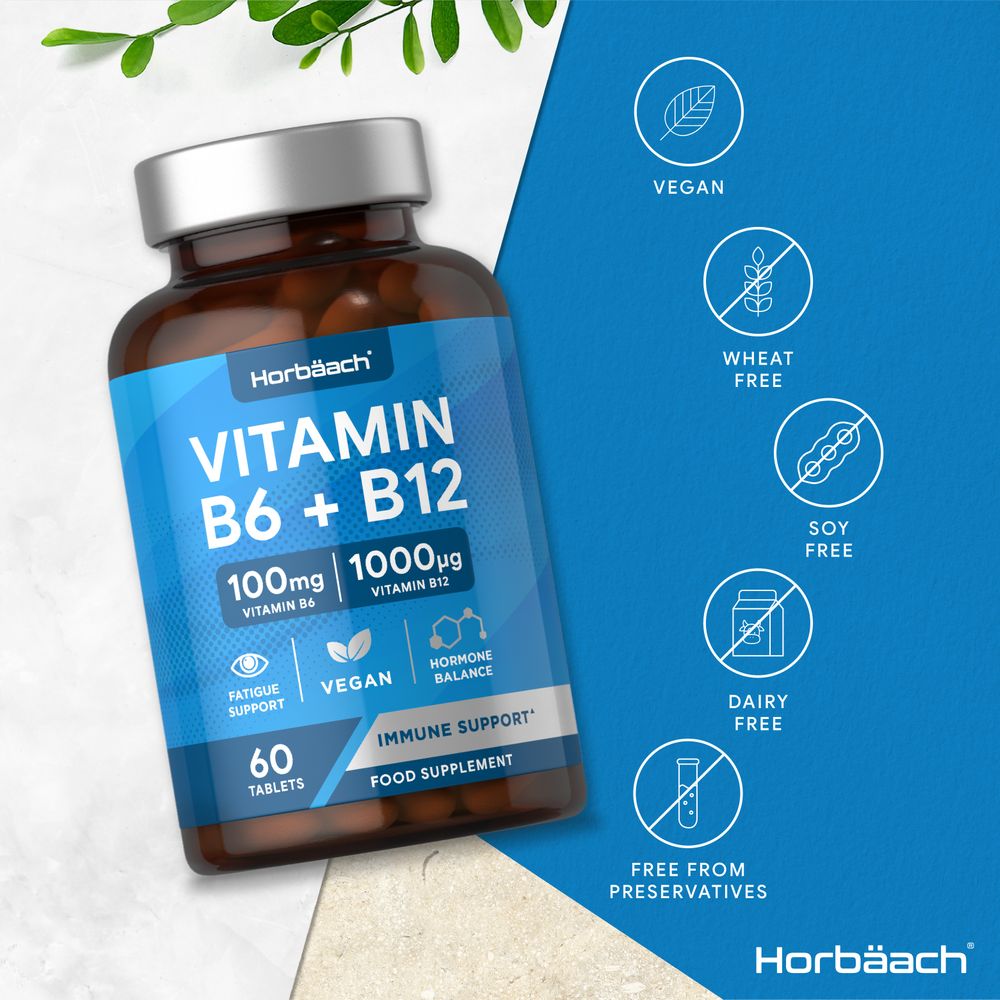 Vitamin B6 100 mg & B12 1000 mcg | 60 Tablets