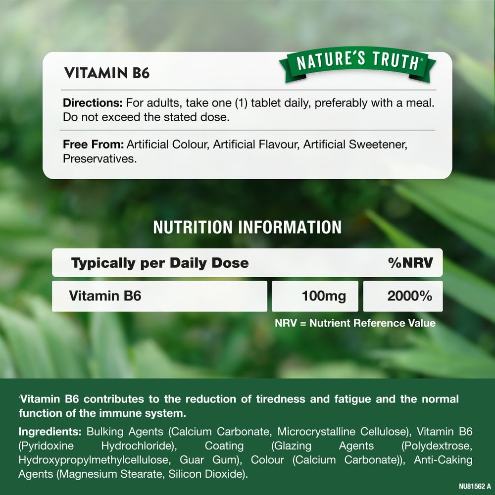 Vitamin B6 100 mg | 60 Tablets