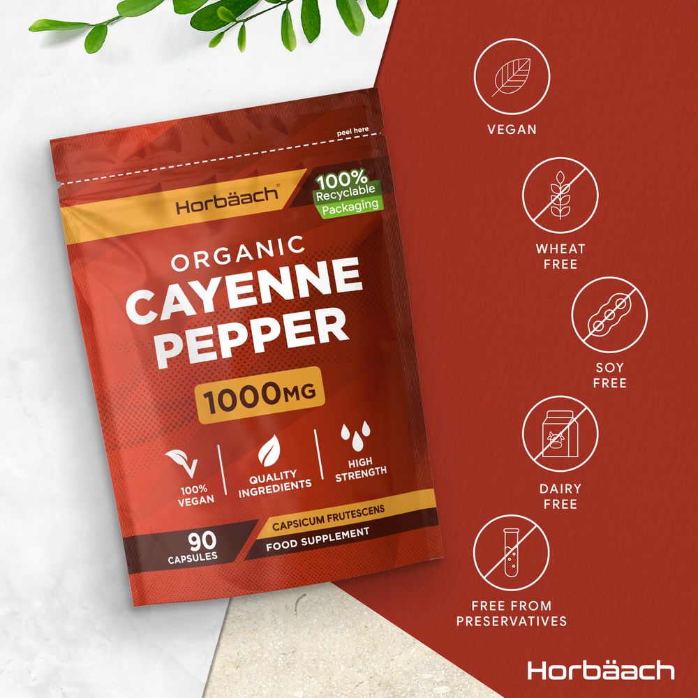 Cayenne Pepper 1000 mg | Organic | 90 Capsules