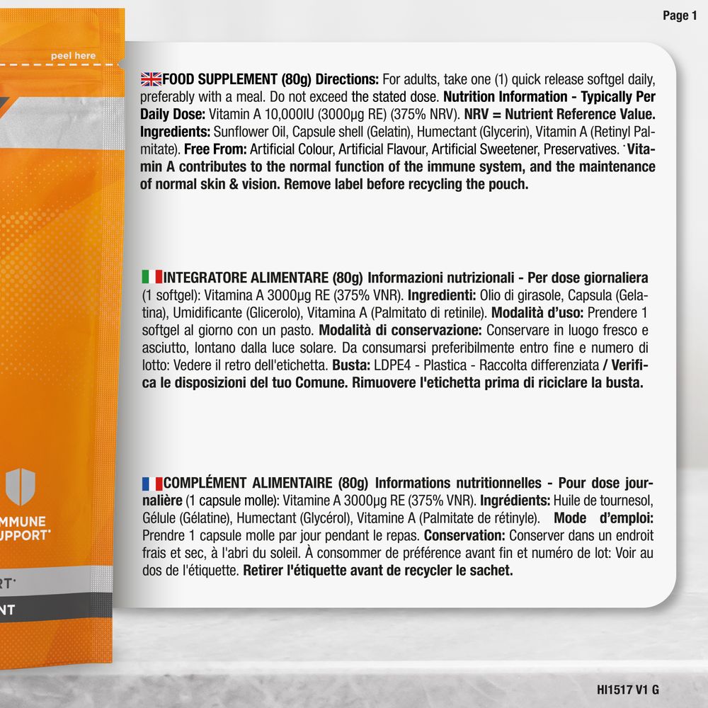 Vitamin A 10,000 IU | 365 Softgels