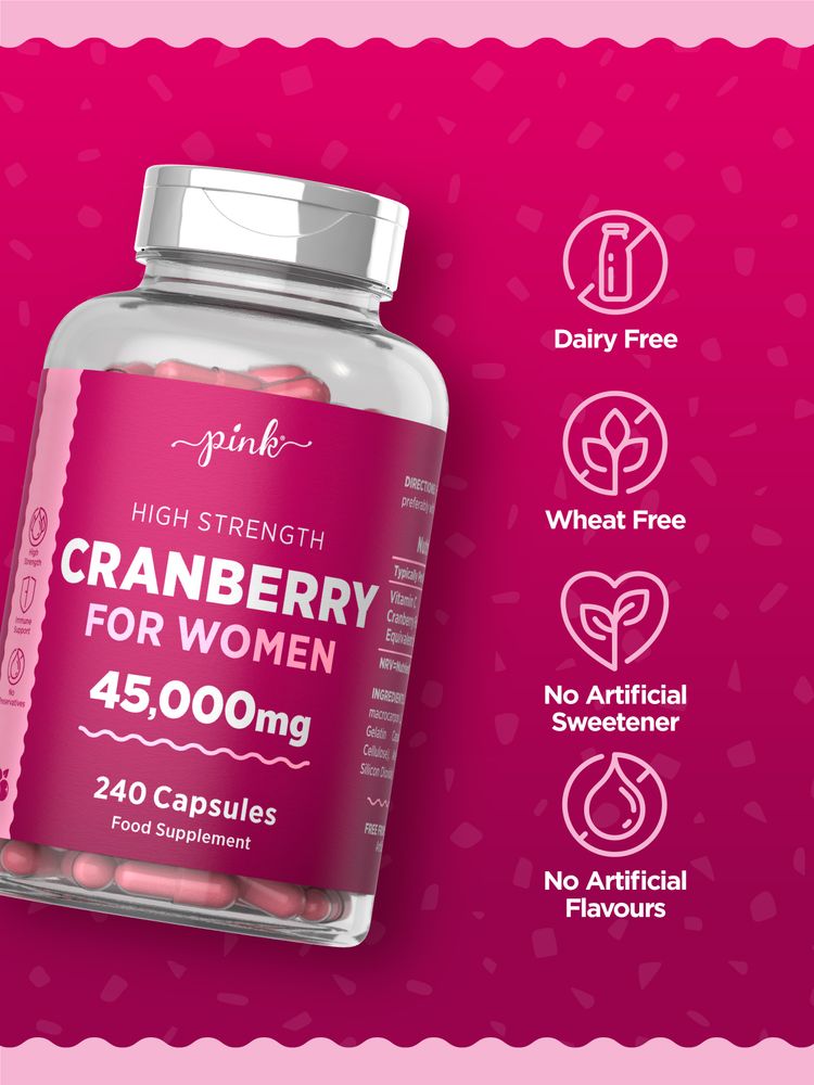 Cranberry 45,000 mg with Vitamin C for Women | 240 Capsules