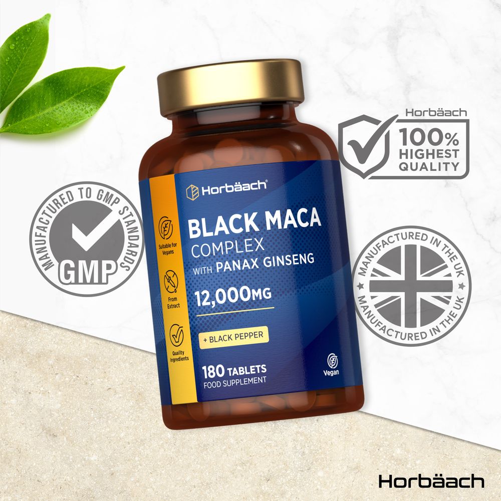 Black Maca Root Complex 12,000 mg | 180 Tablets