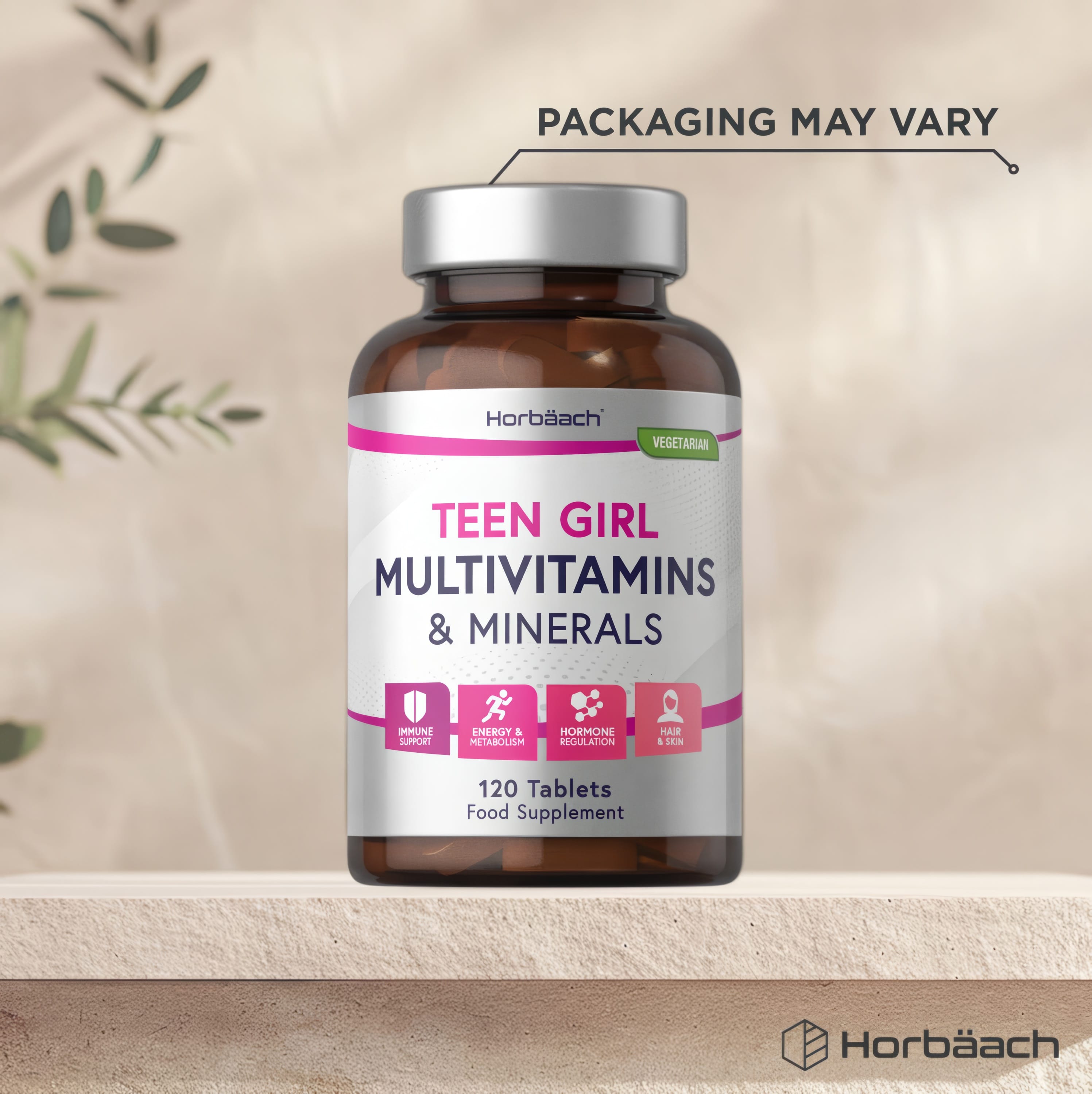 Teen Girl Multivitamins & Minerals, 120 Tablets Food Supplement.
