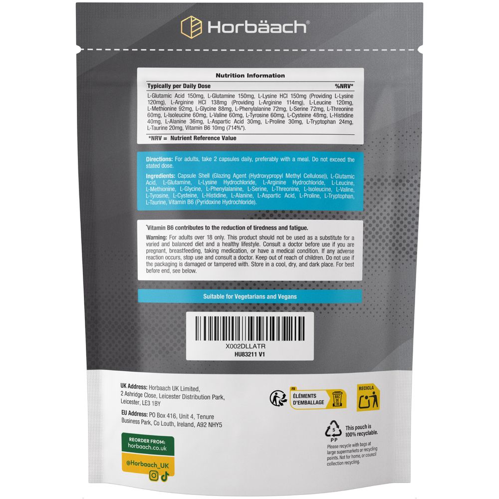 Amino Acid Complex with Vitamin B6 | 120 Capsules