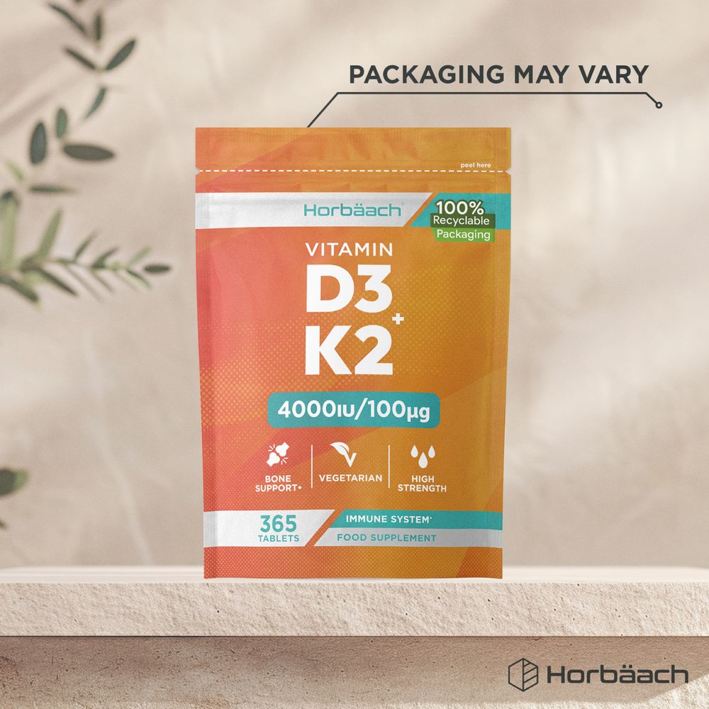 Vitamin D3 4000 IU & K2 MK7 100 µg | 365 Tablets