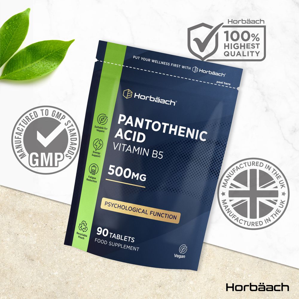 Vitamin B5 Pantothenic Acid 500 mg | 90 Tablets