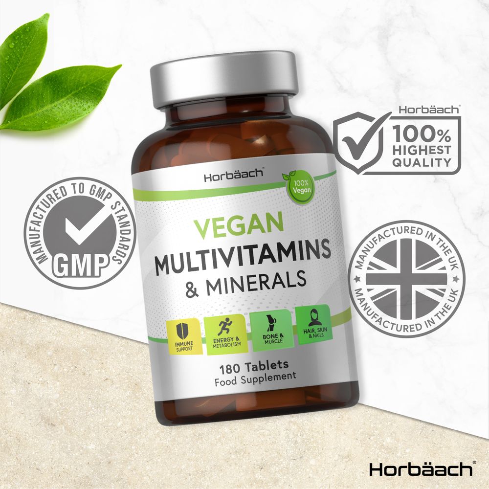 Multivitamins and Minerals | Vegan | 180 Tablets