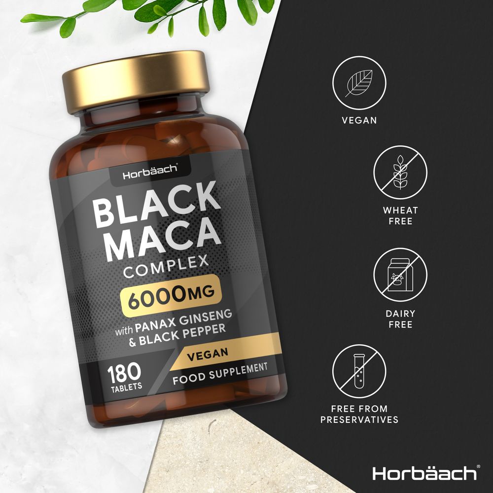 Black Maca Root Complex 6000 mg | 180 Tablets