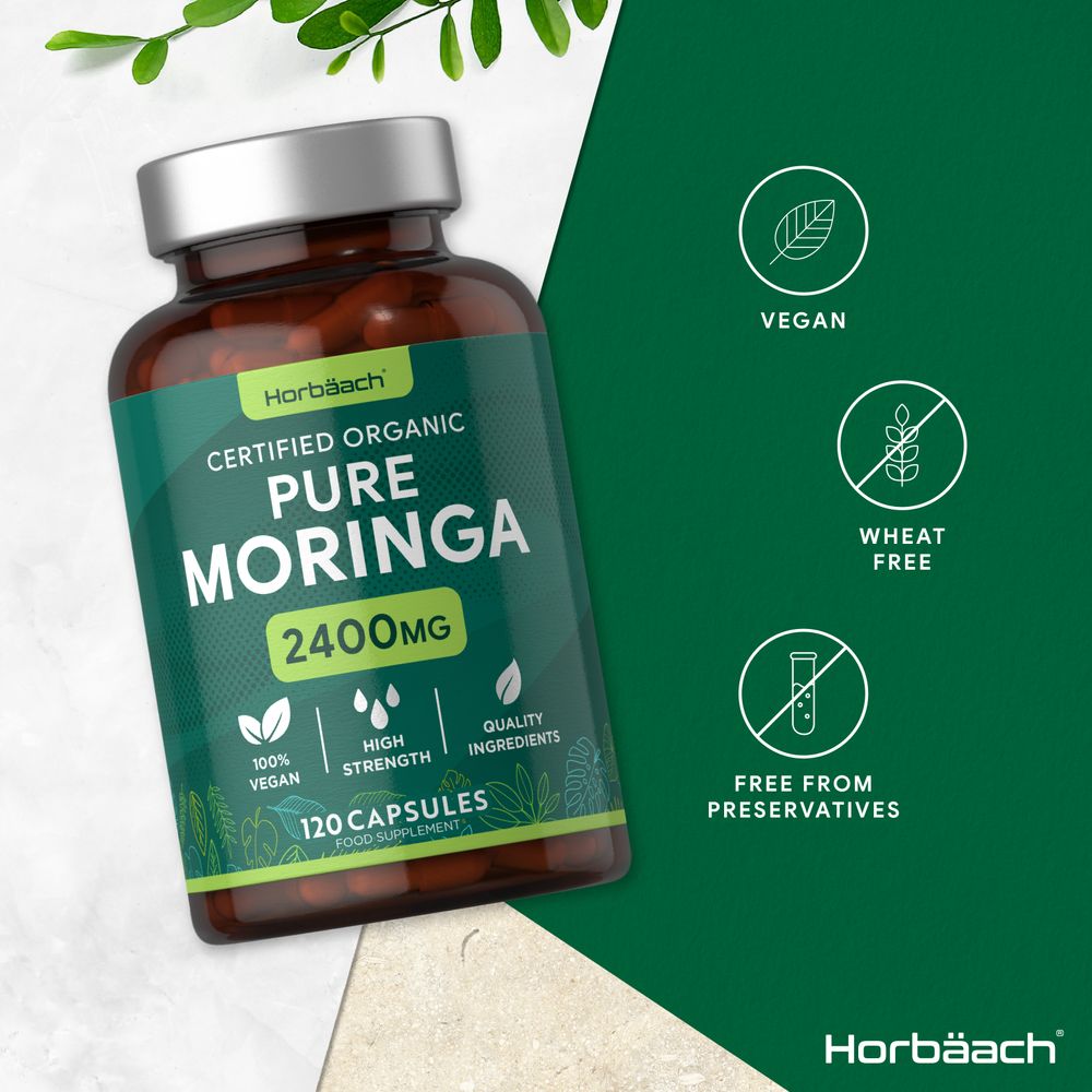 Moringa Oleifera 2400 mg | Organic | 120 Capsules