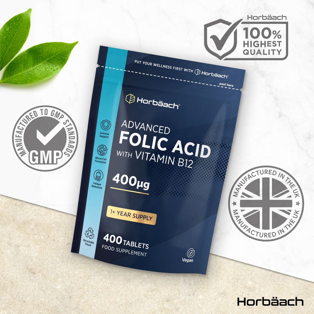 Folic Acid 400 ug with Vitamin B12 | 400 Tablets