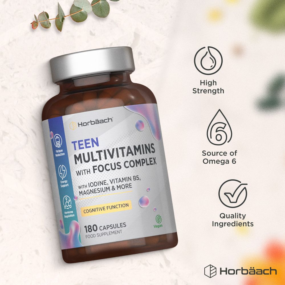 Multivitamins with Focus Complex for Teens | 180 Capsules