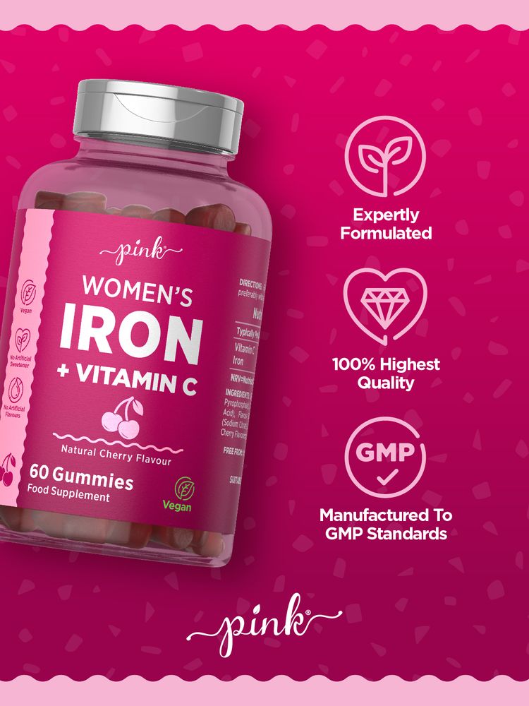 Iron with Vitamin C for Women | 60 Gummies