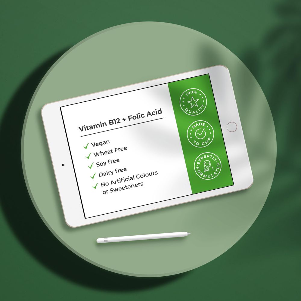 Vitamin B12 with Folic Acid | 60 Tablets