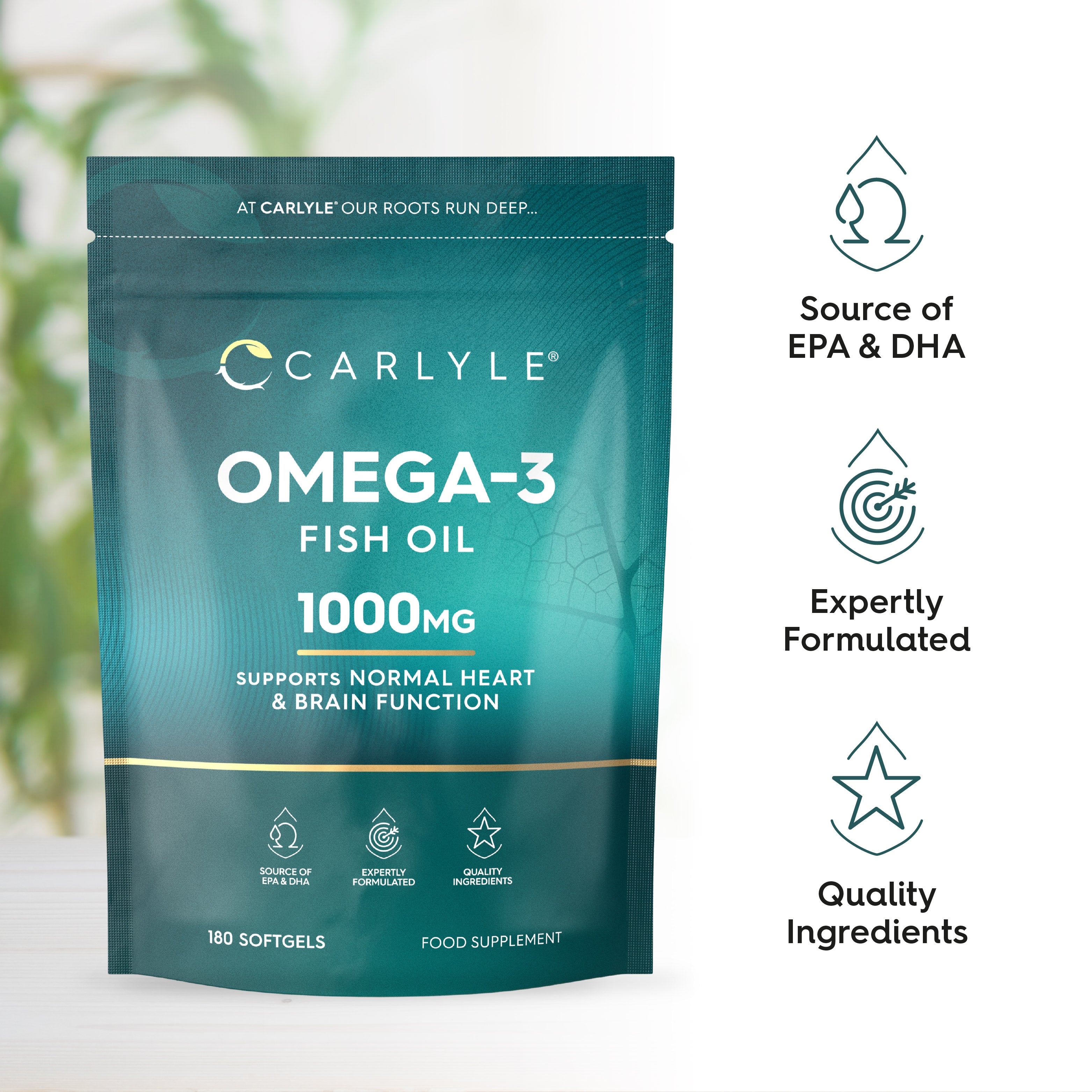 Omega 3 Fish Oil 1000 mg | 180 Softgels