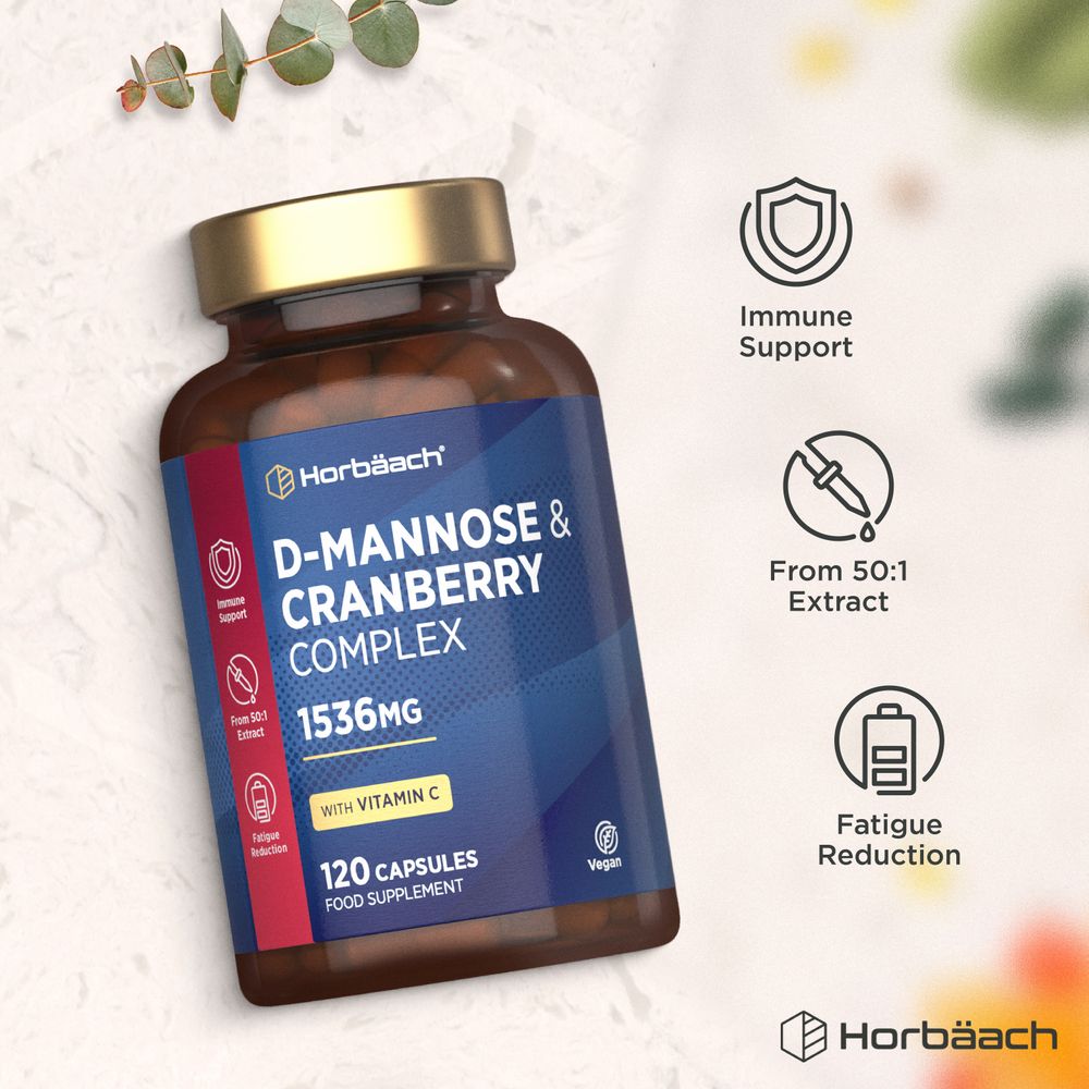 D-Mannose and Cranberry Complex 1536 mg | 120 Capsules