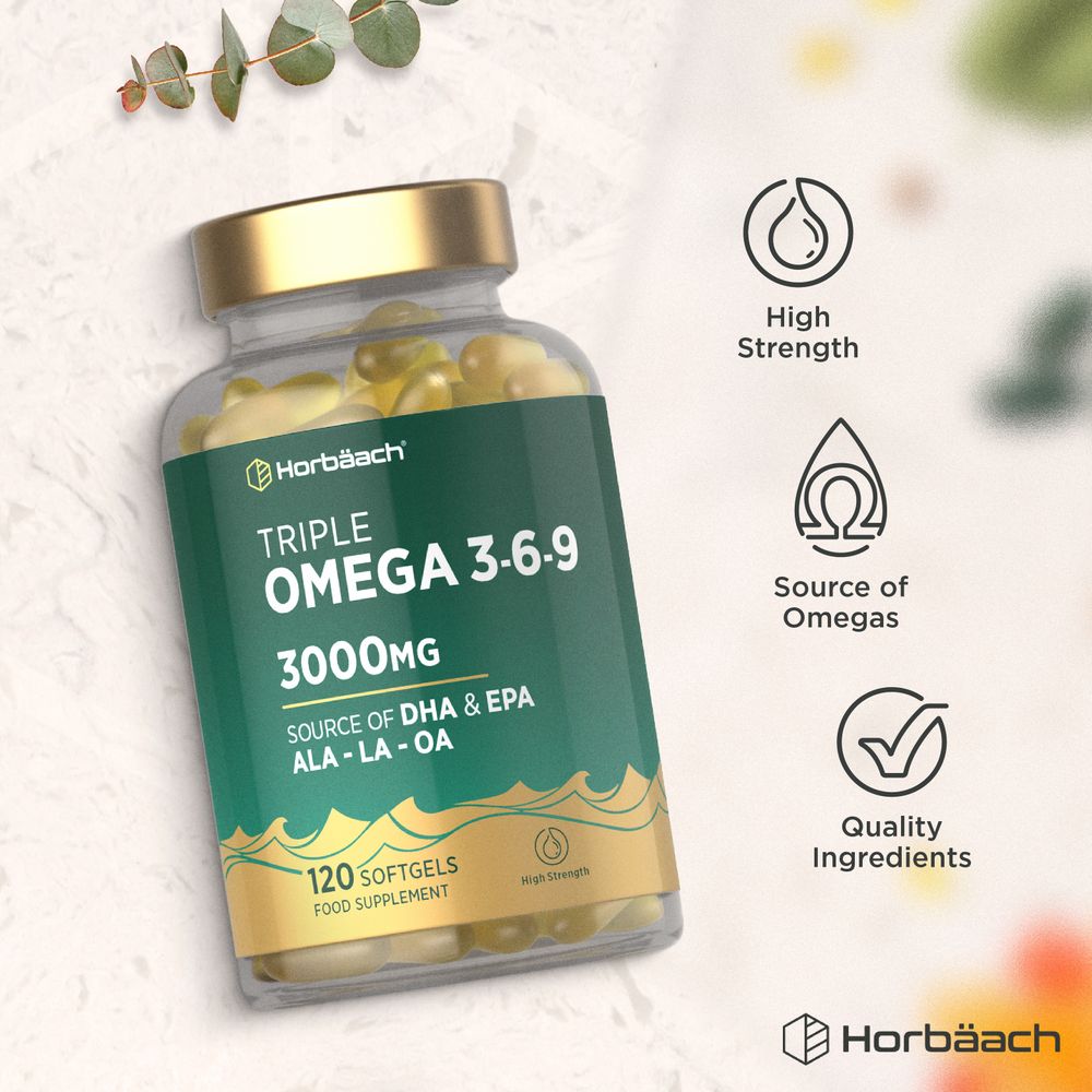 Omega 3-6-9 3000 mg with EPA, DHA & ALA | 120 Softgels