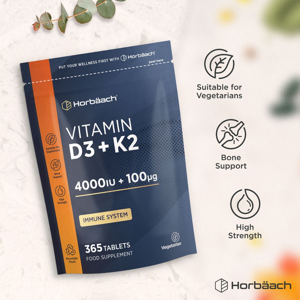 Vitamin D3 4000 IU & K2 MK7 100 µg | 365 Tablets