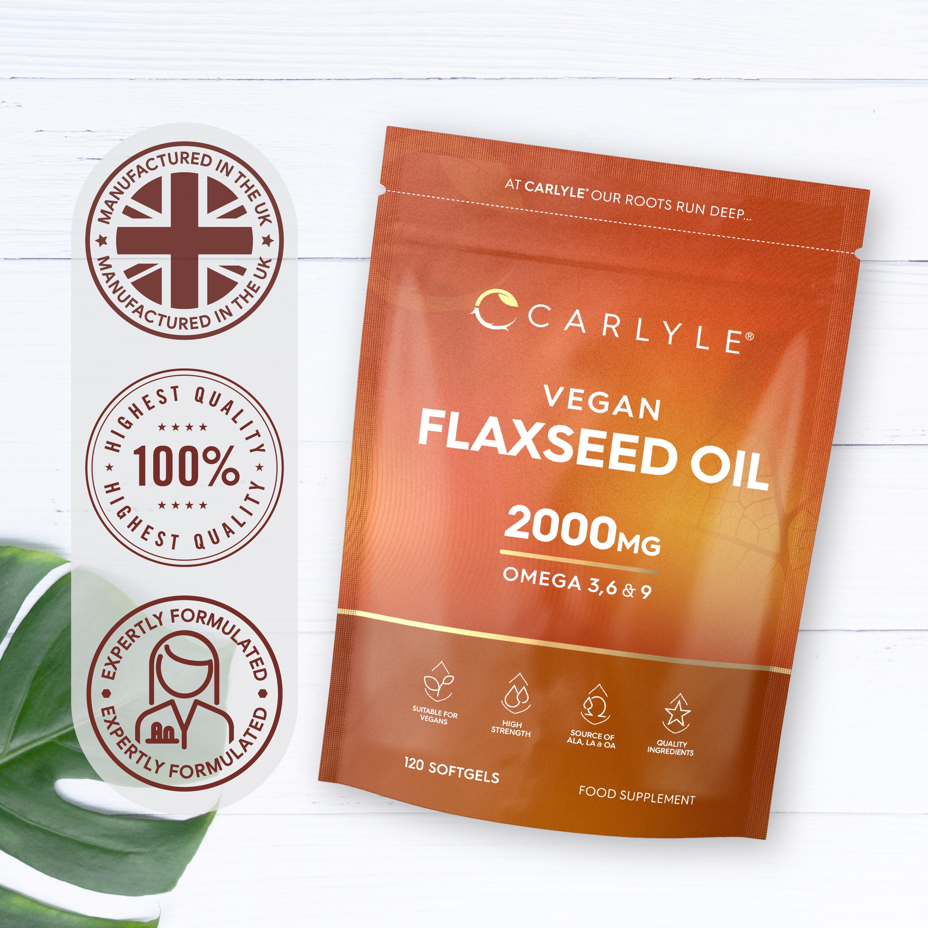 Flaxseed Oil 2000 mg | 120 Softgels