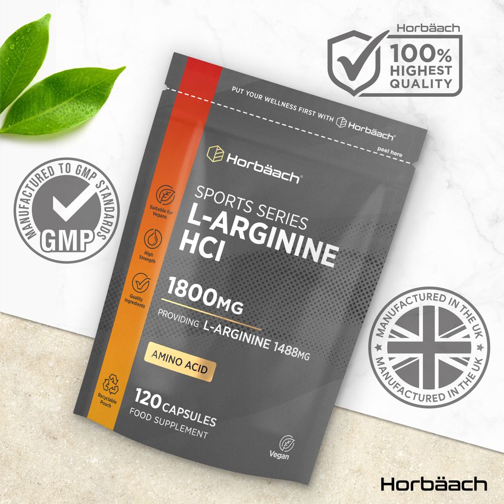 L-Arginine HCI 1800 mg | 120 Capsules