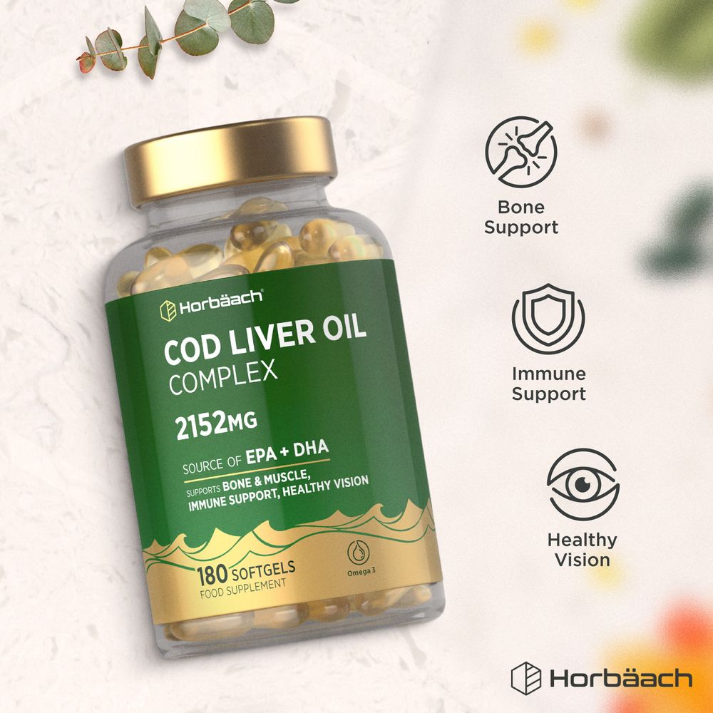 Cod Liver Oil Complex with Garlic 2152 mg | 180 Softgels