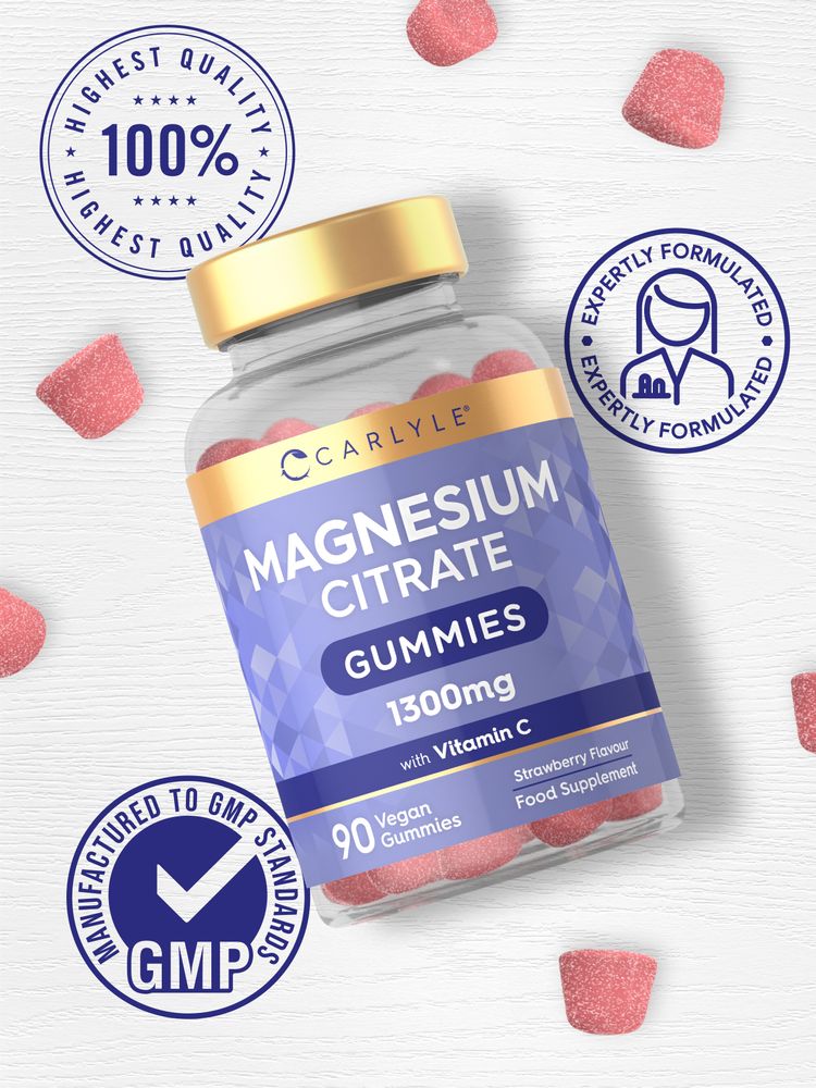 Magnesium Citrate with Vitamin C 1300 mg | 90 Gummies 