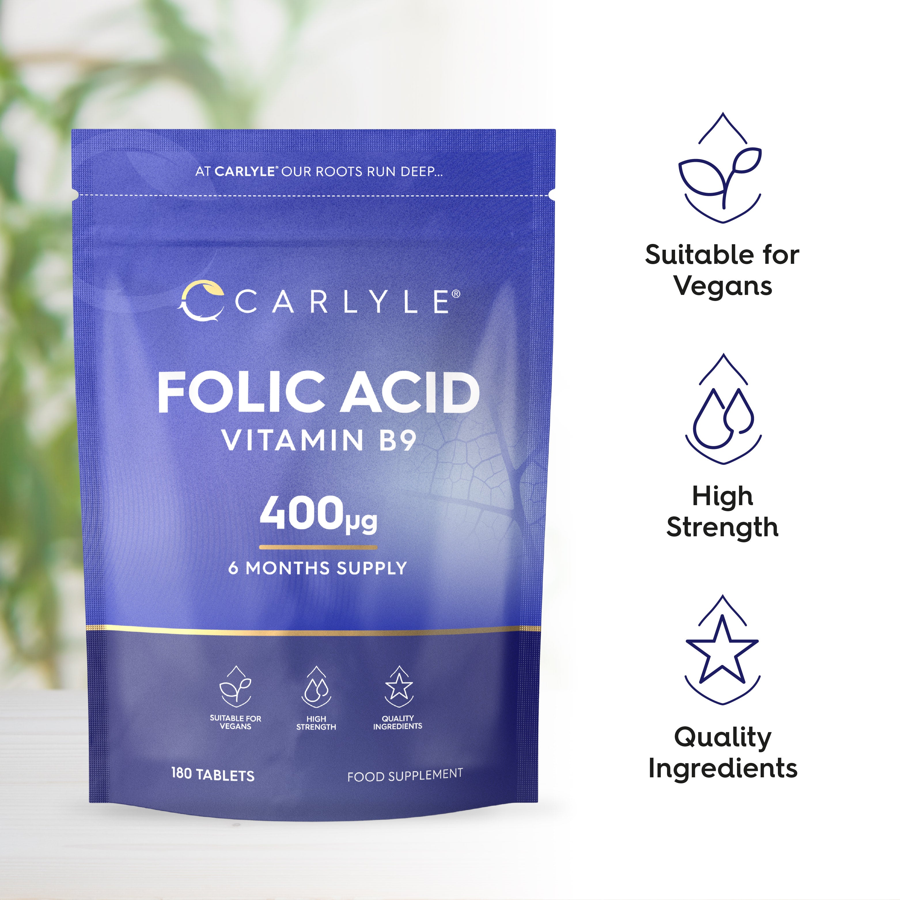 Folic Acid 400 ug | 180 Tablets