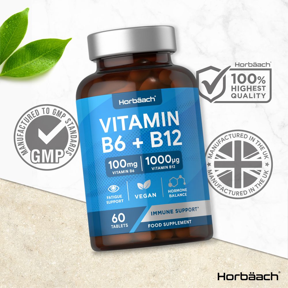 Vitamin B6 100 mg & B12 1000 mcg | 60 Tablets