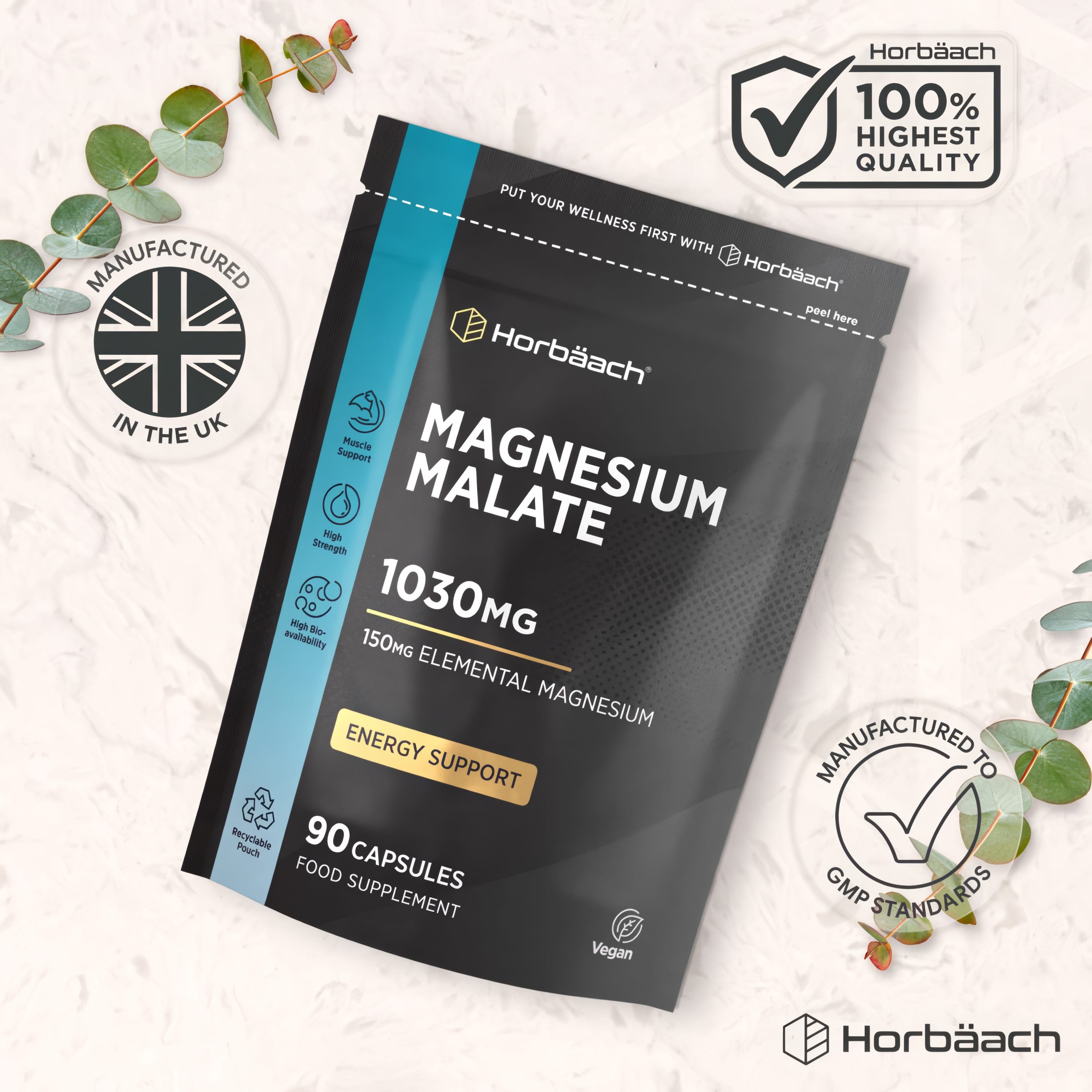 Magnesium Malate 1000 mg | 90 Capsules
