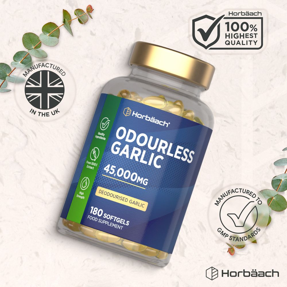 Odourless Garlic 45,000 mg | 180 Softgels