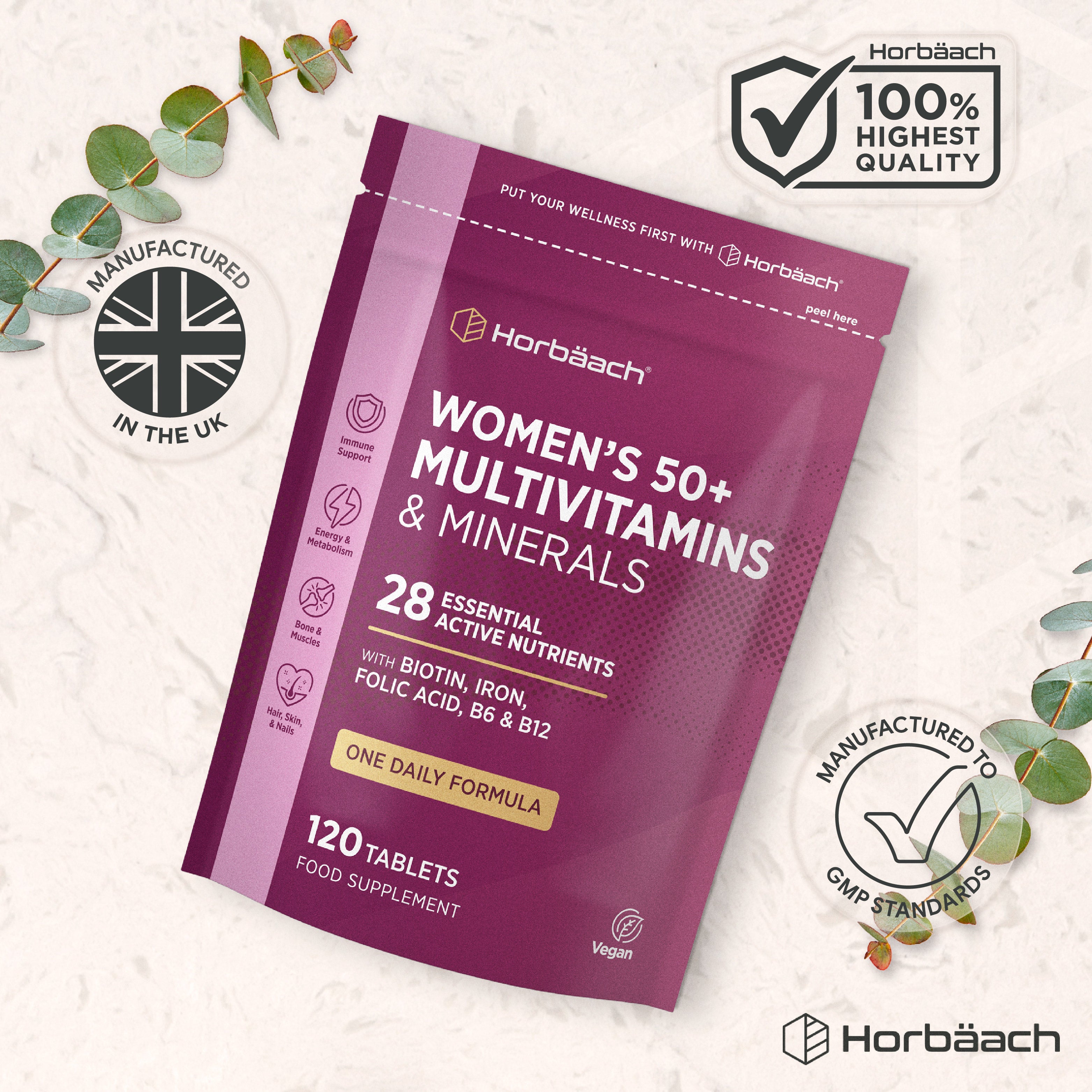 Multivitamins and Minerals for Women 50 Plus | 120 Tablets