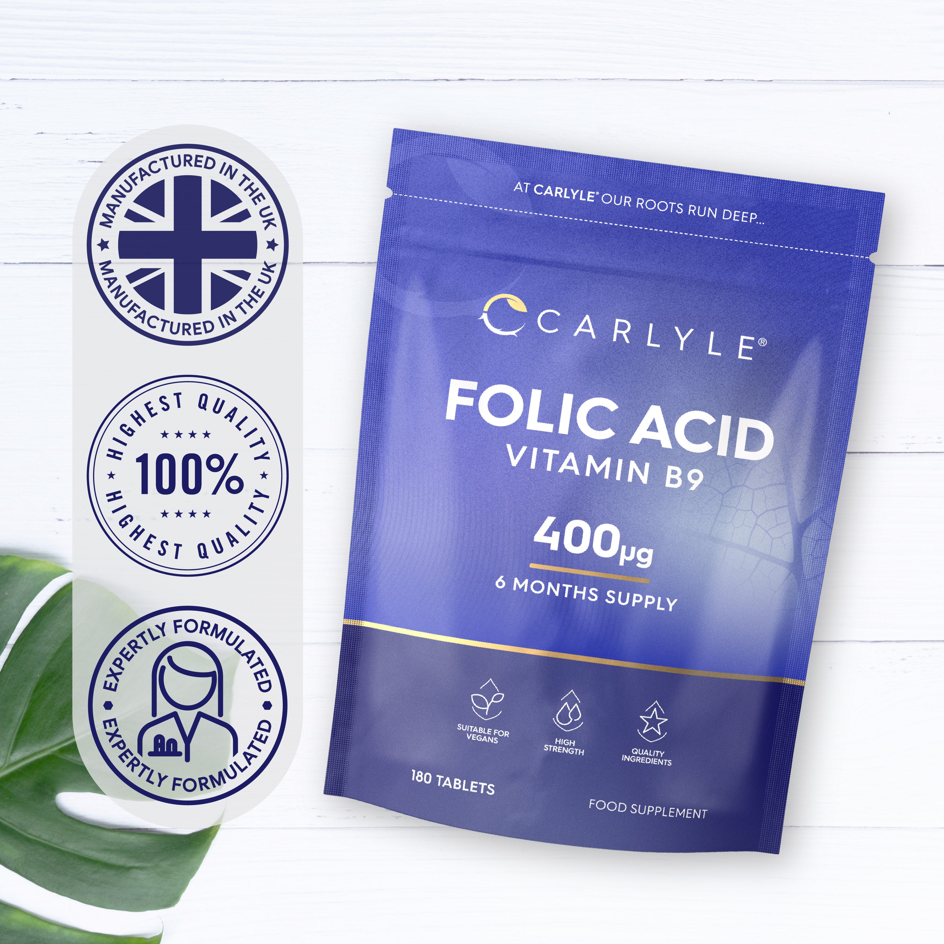 Folic Acid 400 ug | 180 Tablets