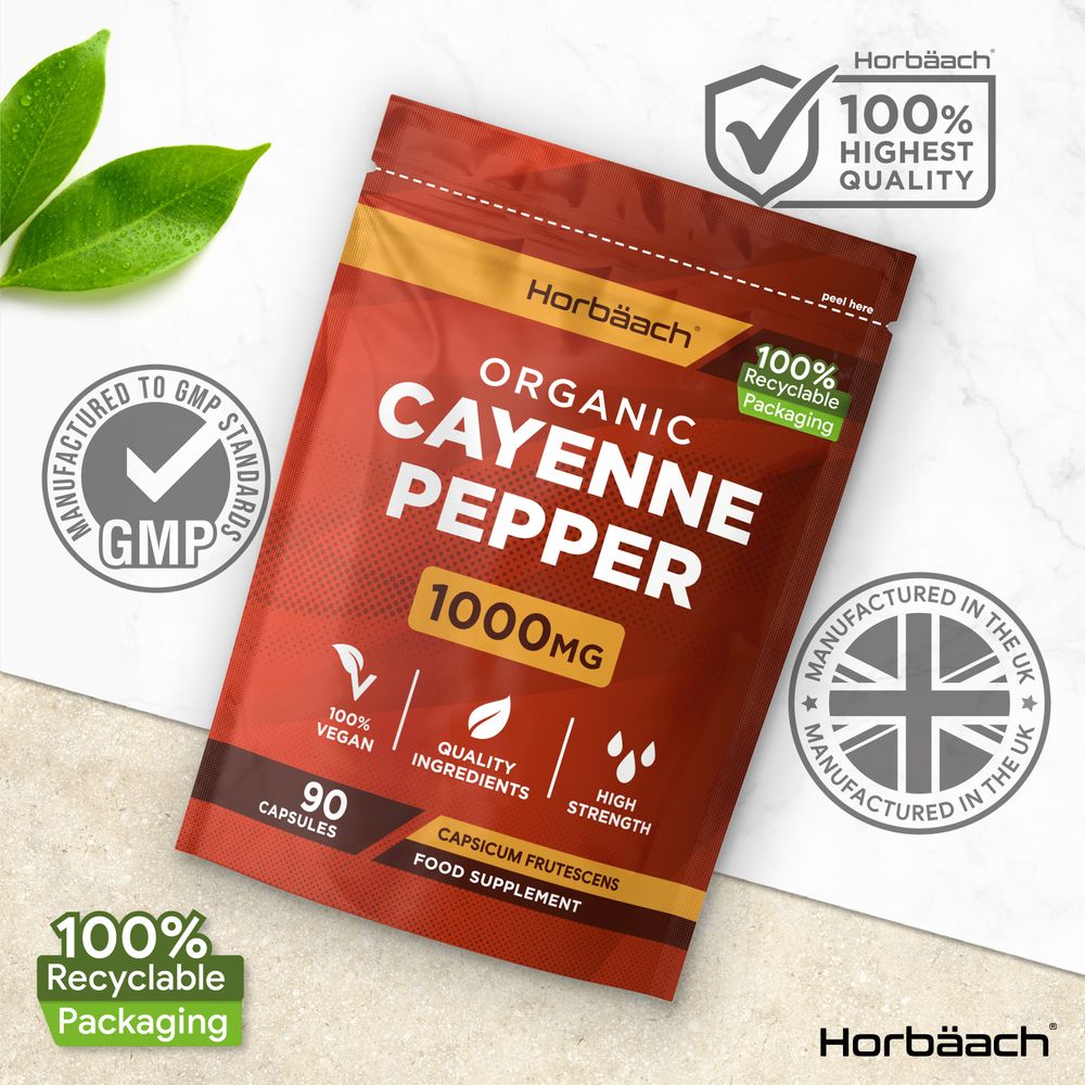 Cayenne Pepper 1000 mg | Organic | 90 Capsules