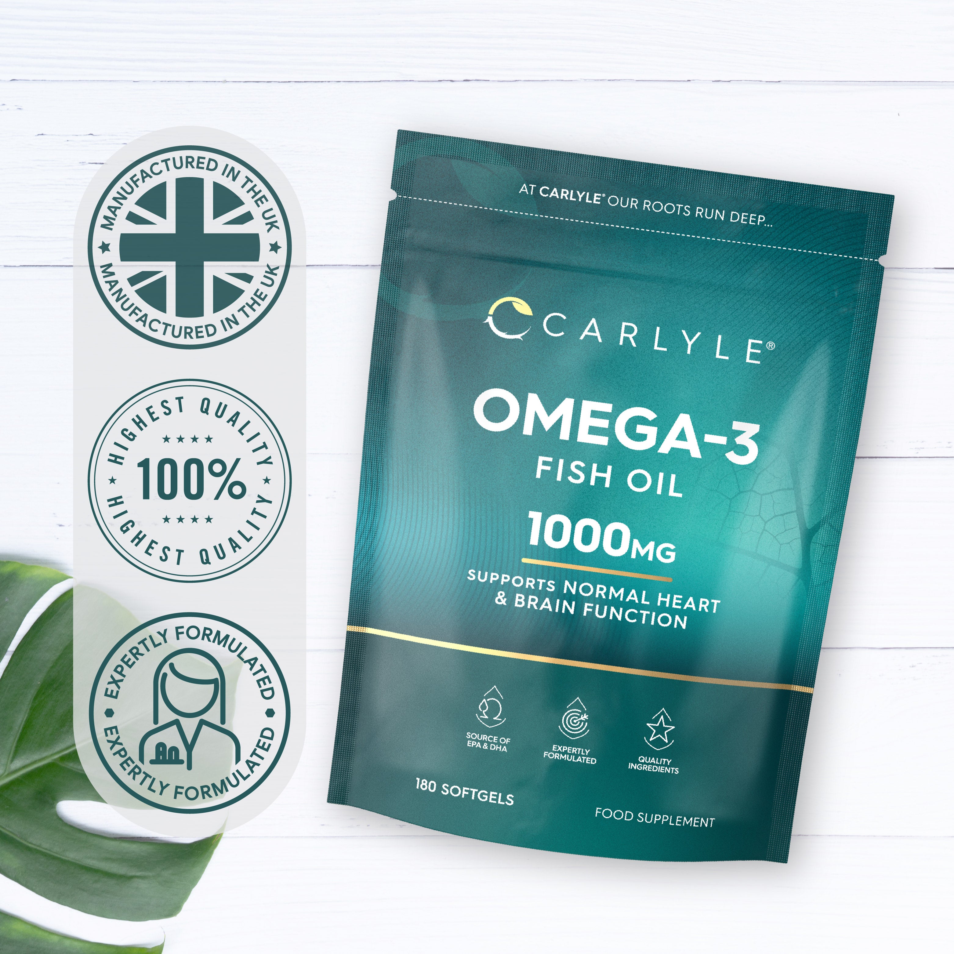 Omega 3 Fish Oil 1000 mg | 180 Softgels