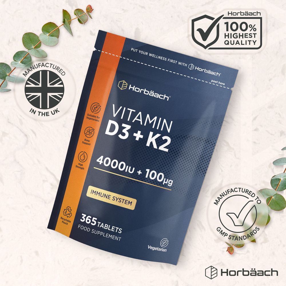 Vitamin D3 4000 IU & K2 MK7 100 µg | 365 Tablets