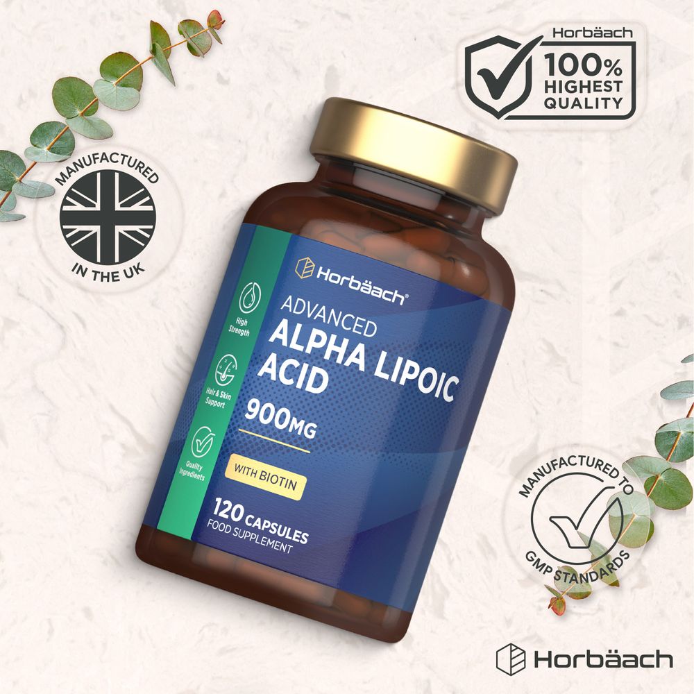 Alpha Lipoic Acid 900 mg with Biotin | 120 Capsules