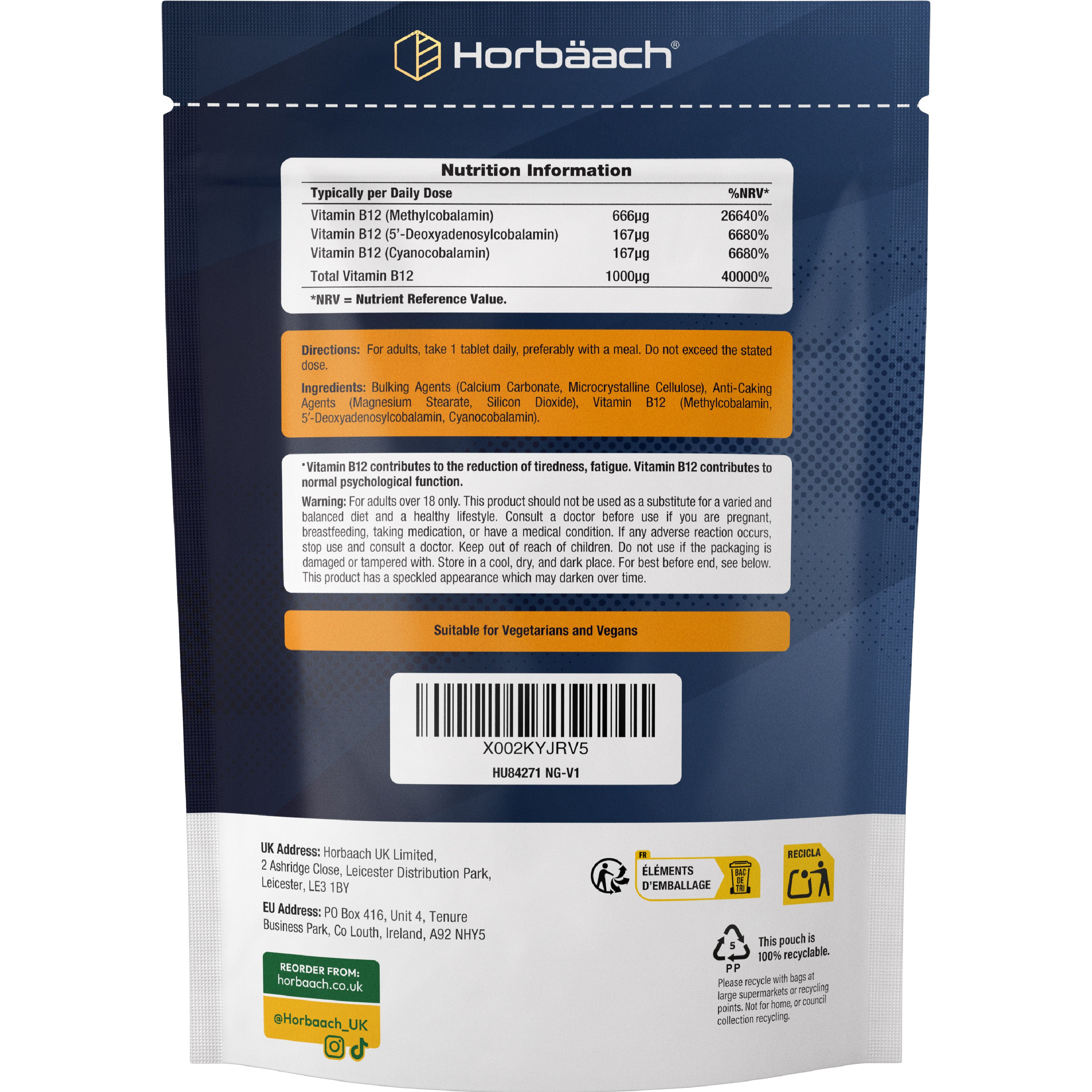 Vitamin B12 Tablets High Strength | 365 Count
