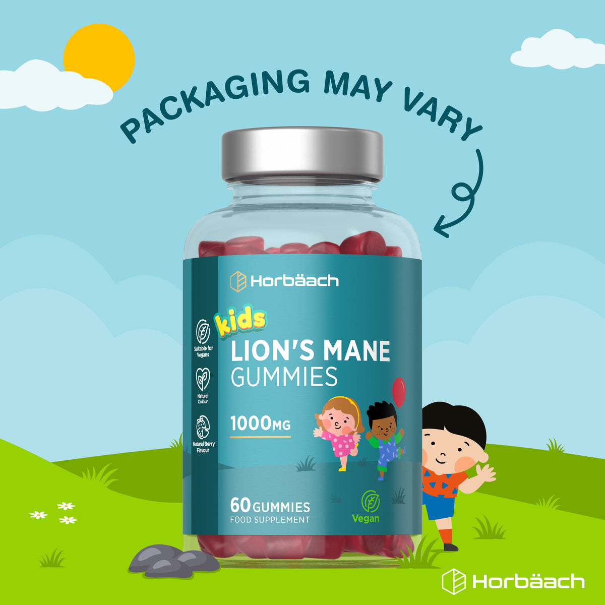 Lions Mane Gummies for Kids 1000mg | 60 Count