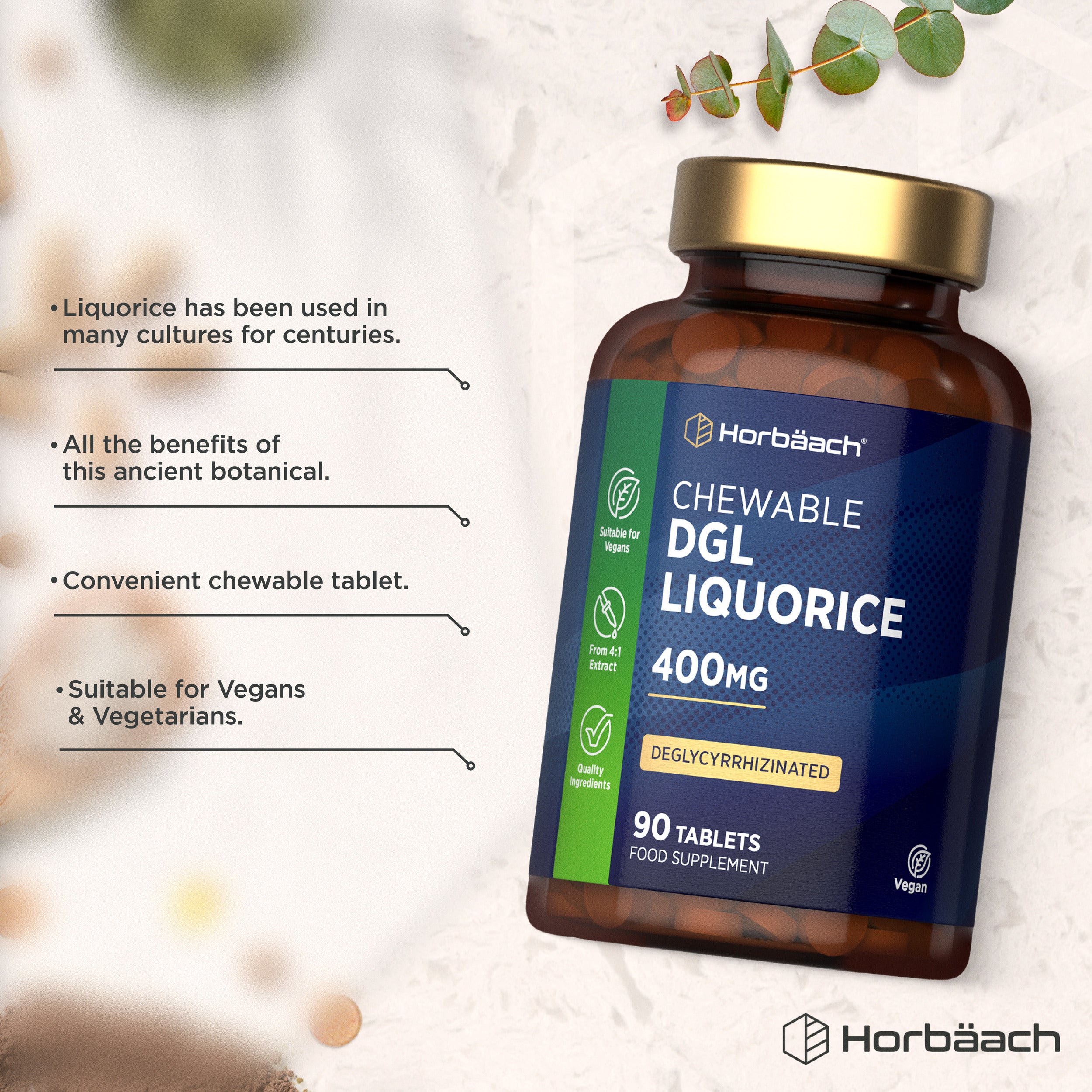 DGL Licorice 400 mg | 90 Chewable Tablets