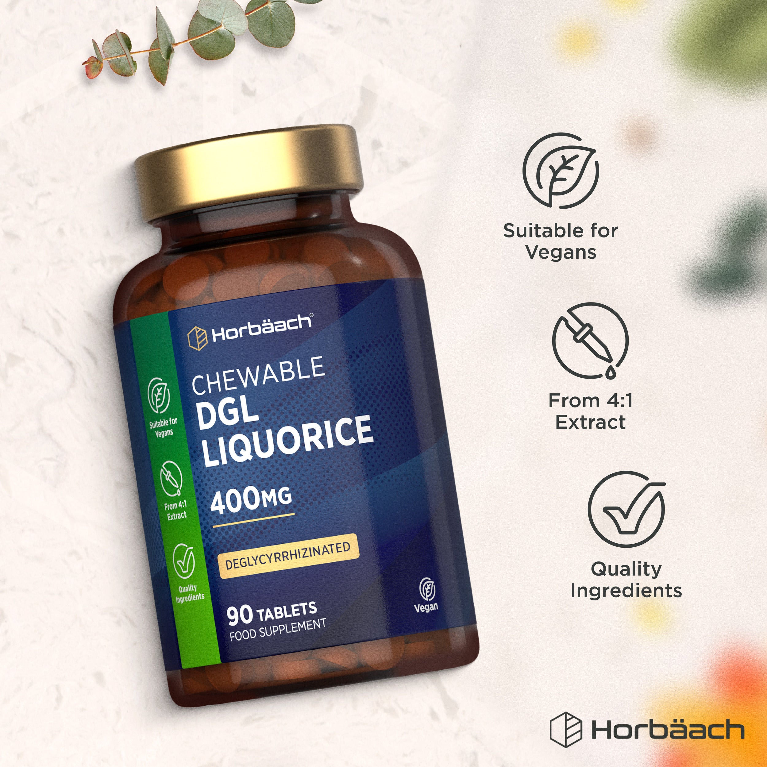 DGL Licorice 400 mg | 90 Chewable Tablets