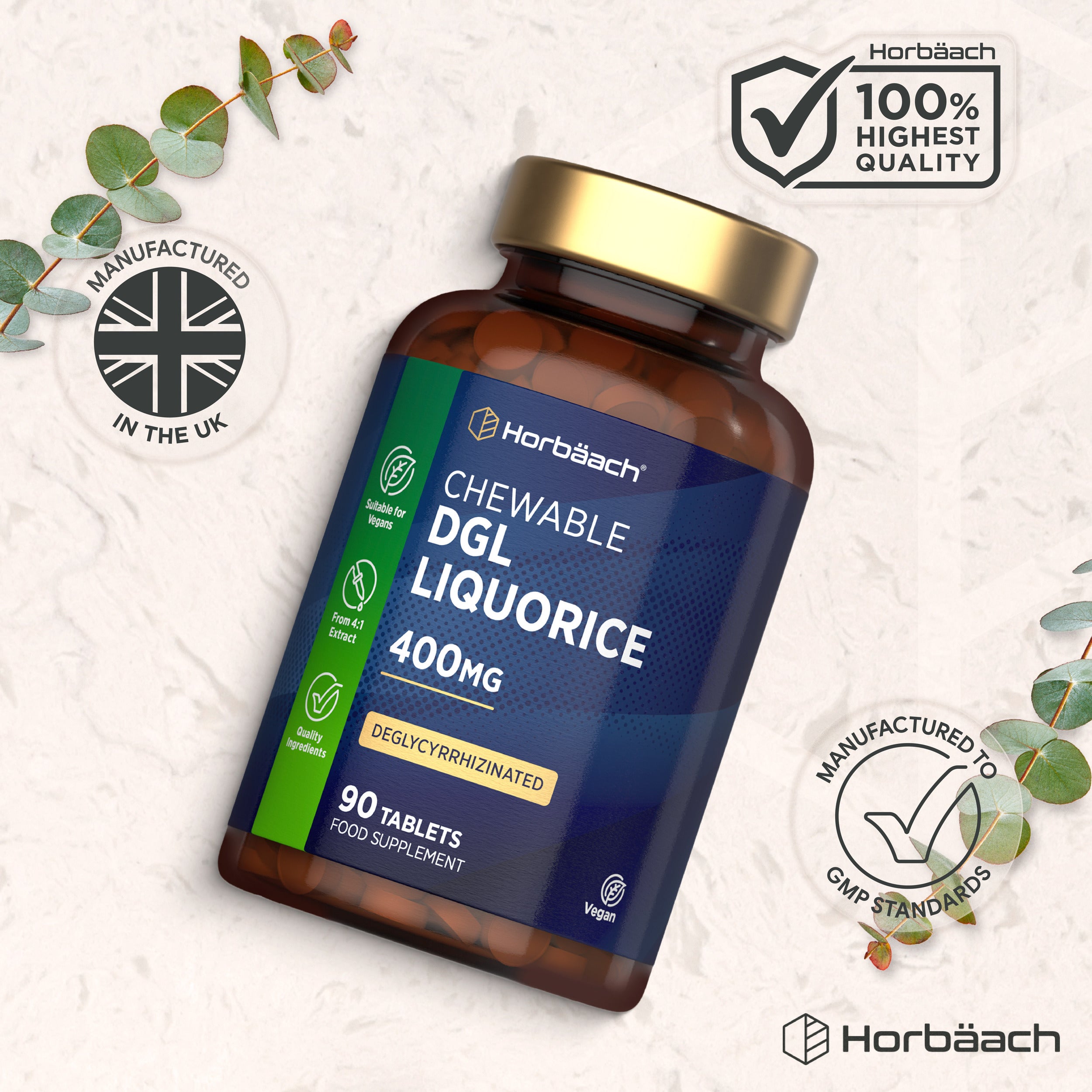 DGL Licorice 400 mg | 90 Chewable Tablets